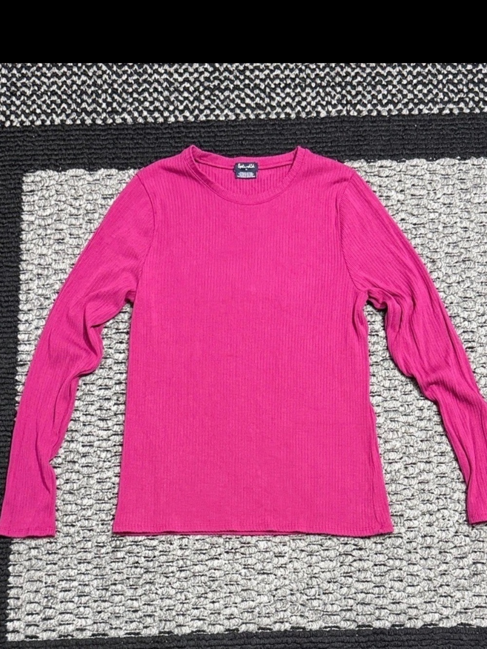 Splendid Ribbed Knit Top Women's Sz M Stretch Casual Classic Minimalist